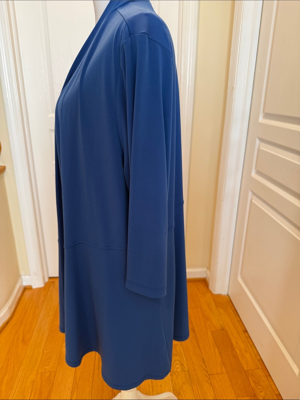 Susan Graver Open-Front Draped Cardigan - Royal Blue - Picture 5 of 13